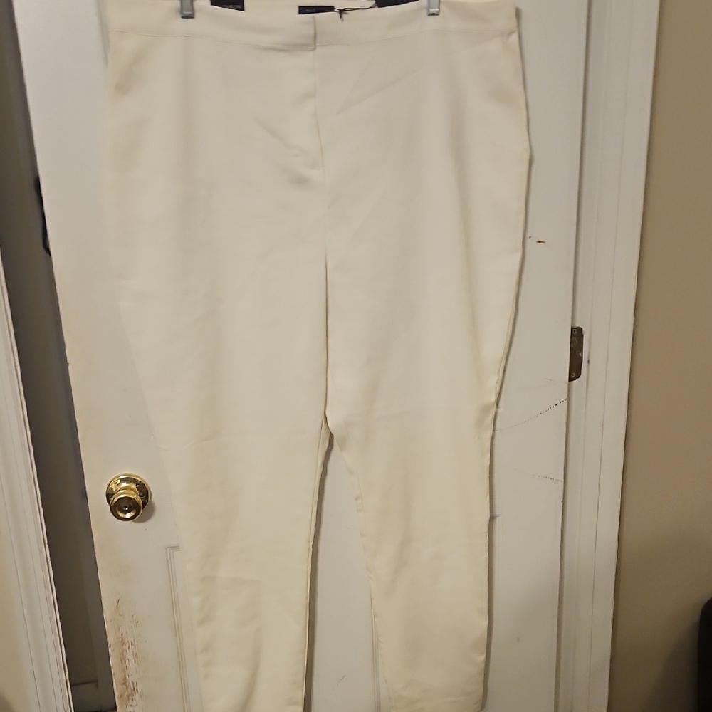 Madison Cream Straight Leg Women's Pants 22W